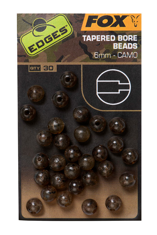 KORALIKI ZDERZAKOWE 6mm CAMO TAPERED BORE BEAD FOX