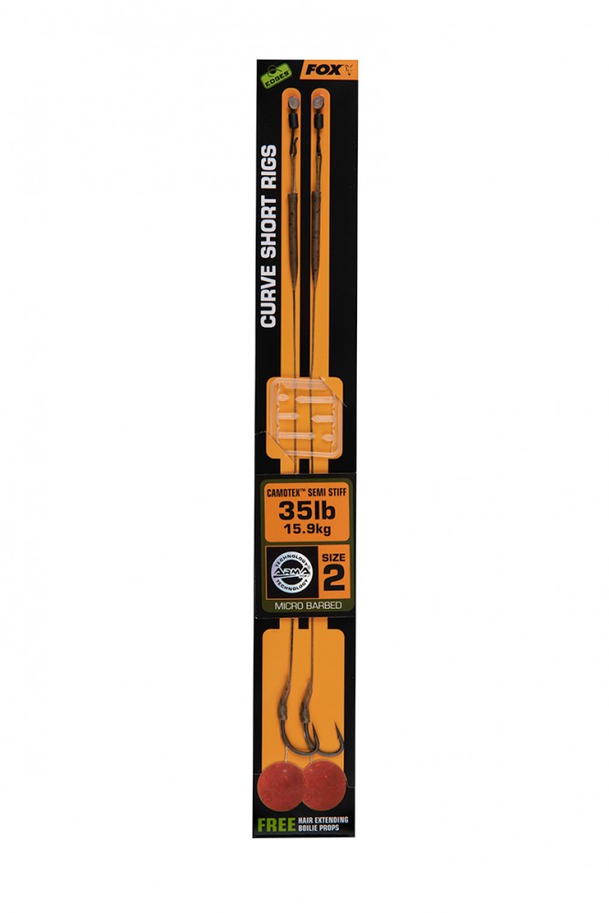 PRZYPON CURVE SHORT RIG 35lb hak 2 FOX 2 sztuki